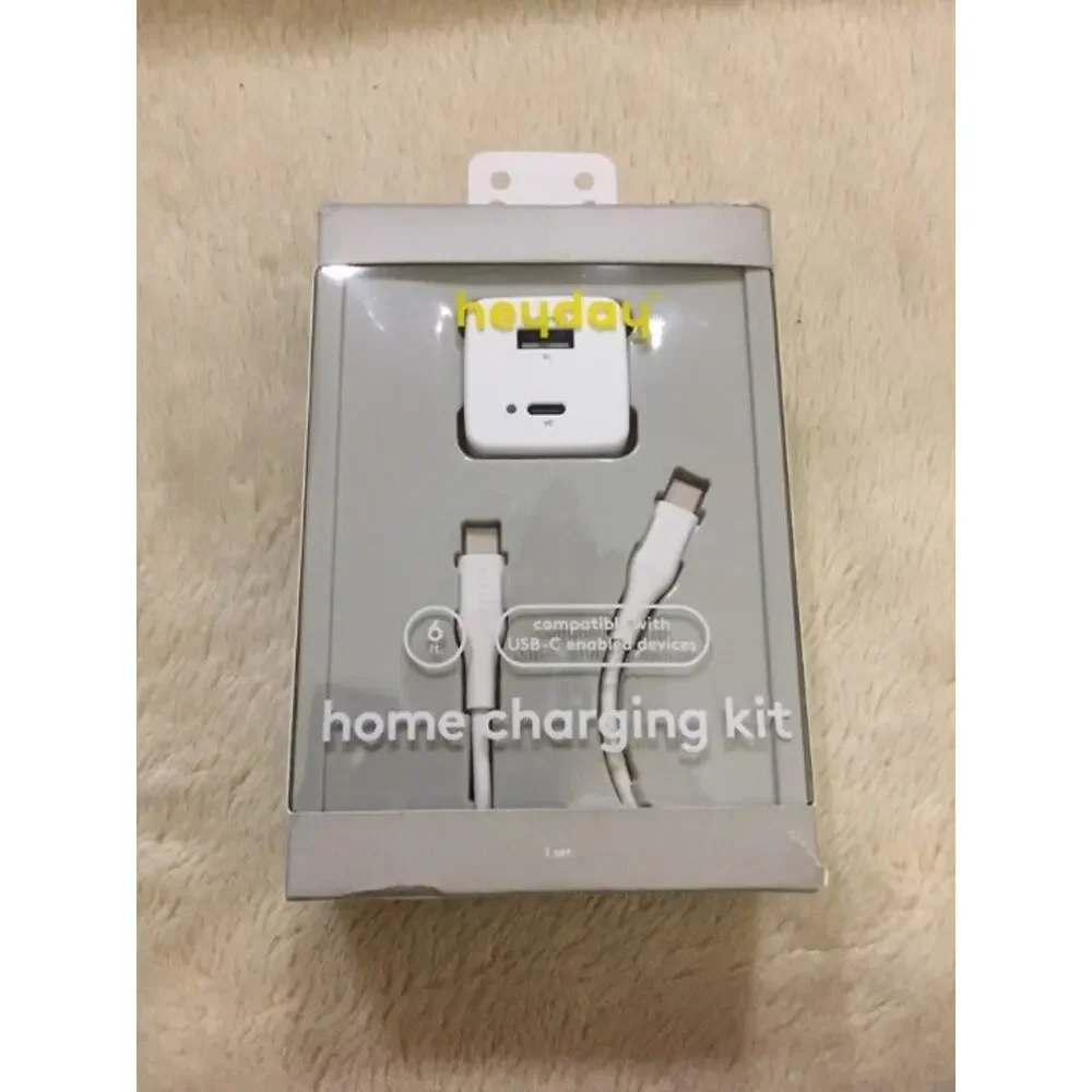 heyday™ 2-Port Wall Charger & 6' USB-C to USB-C Cable-White